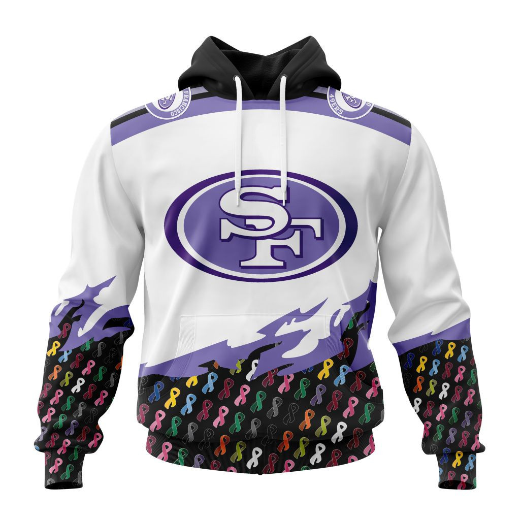 Nfl San Francisco 49Ers Specialized Kits In October We Stand Together We Can Beat Cancer Hoodie Zip Hoodie TR550