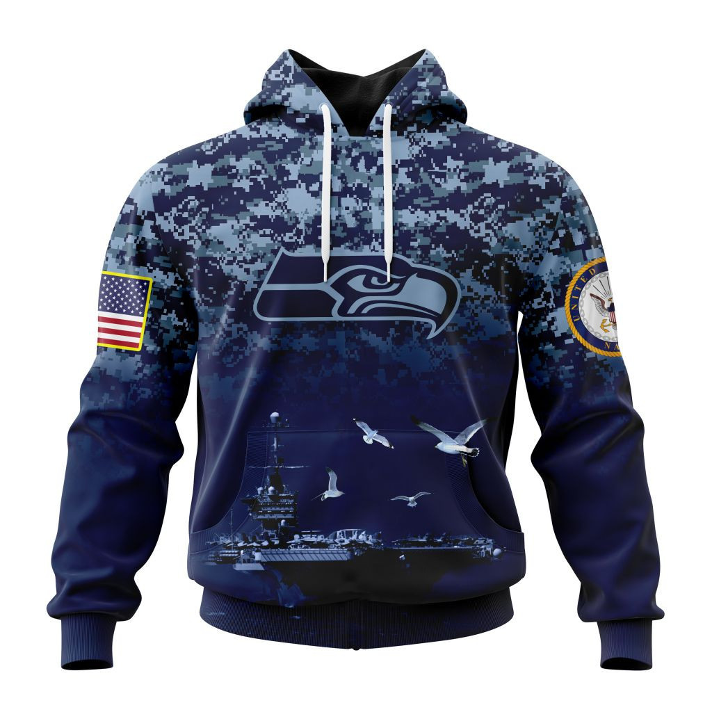 Nfl Seattle Seahawks  Honor Us Navy Veterans St2202 Hoodie Zip Hoodie TR293