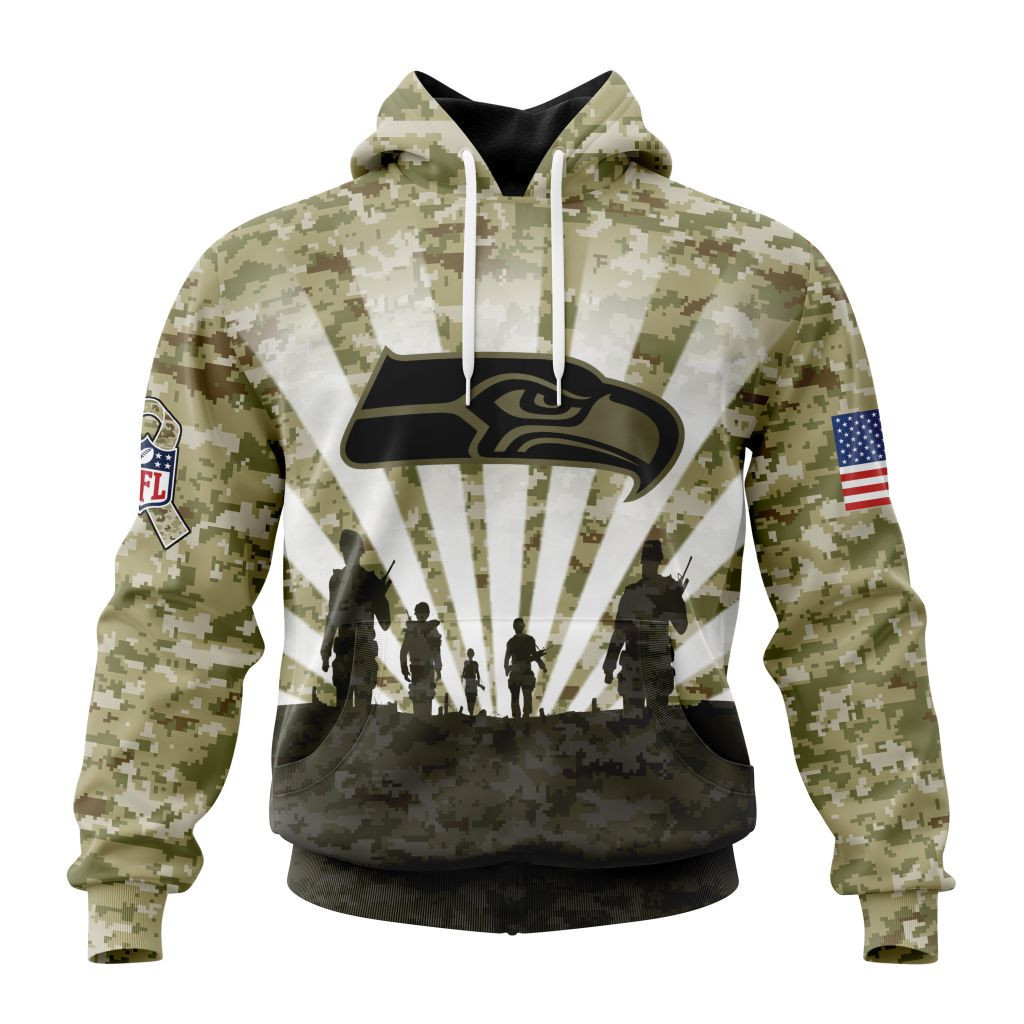 Nfl Seattle Seahawks Salute To Service  Honor Veterans And Their Families St2201 Hoodie Zip Hoodie TR247