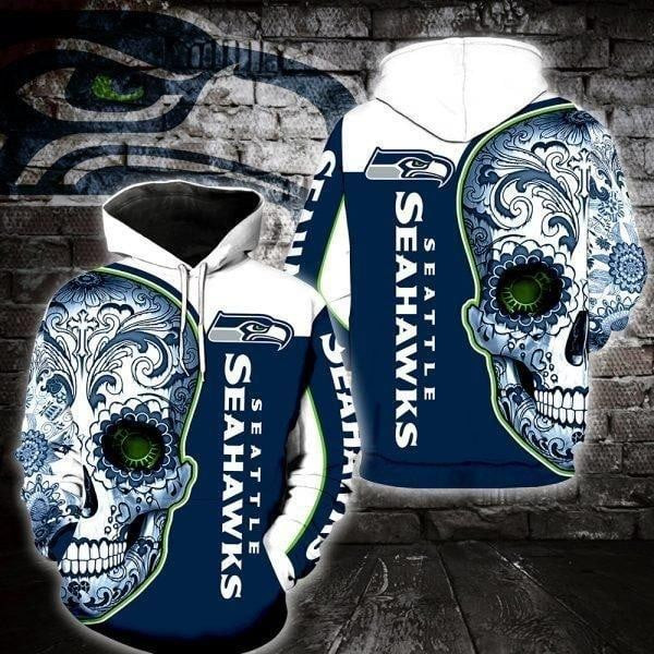 NFL Seattle Seahawks Skull 3D Hoodie, Zip Hoodie, Sweatshirt TR3768