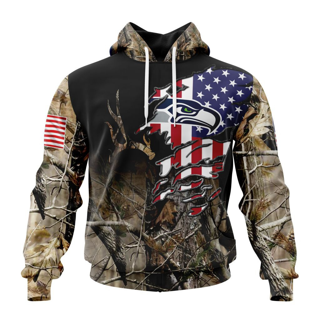Nfl Seattle Seahawks Special Camo Realtree Hunting St2201 Hoodie Zip Hoodie TR750