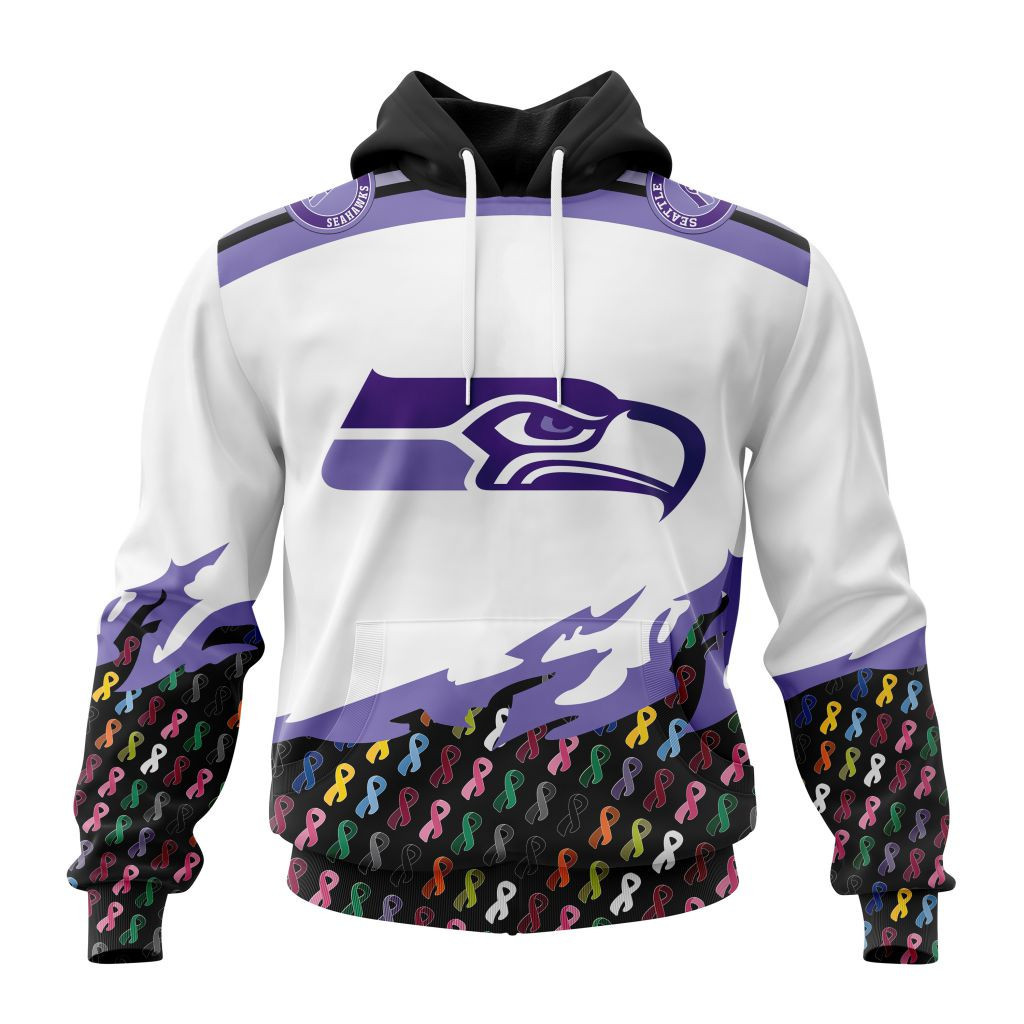 Nfl Seattle Seahawks Specialized Kits In October We Stand Together We Can Beat Cancer Hoodie Zip Hoodie TR549
