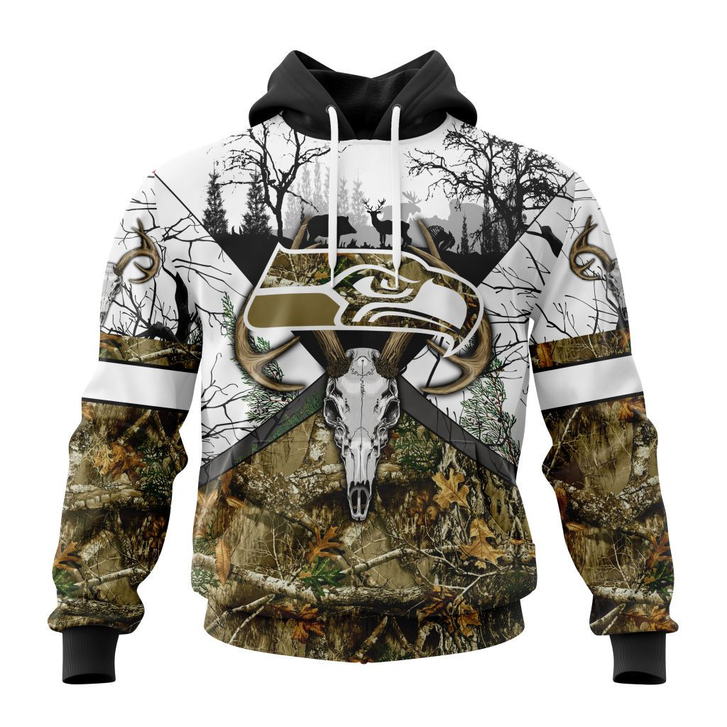 Nfl Seattle Seahawks Specialized Specialized Design Wih Deer Skull And Forest Pattern For Go Hunting Hoodie Zip Hoodie PH805