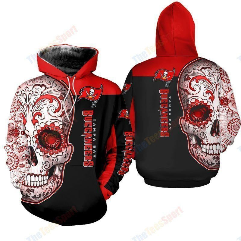 NFL Tampa Bay Buccaneers Skull 3D Hoodie, Zip Hoodie, Sweatshirt TR3440