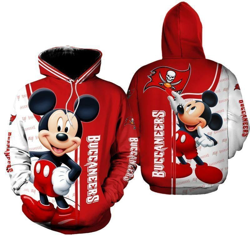 NFL Tampa Bay Buccaneers With Mickey 3D Hoodie, Zip Hoodie, Sweatshirt TR3414