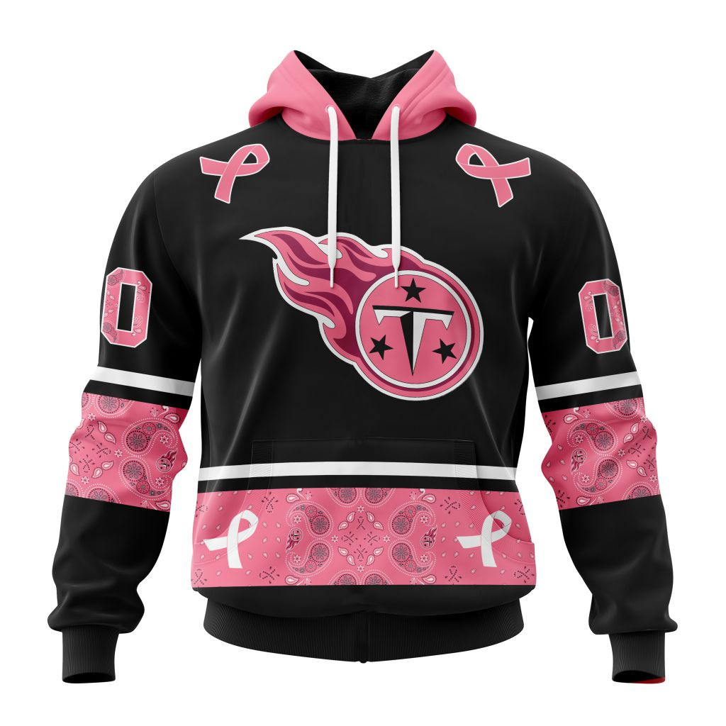 Nfl Tennessee Titans Specialized Design In Classic Style With Paisley In October We Wear Pink Breast Cancer Hoodie Zip Hoodie TR643