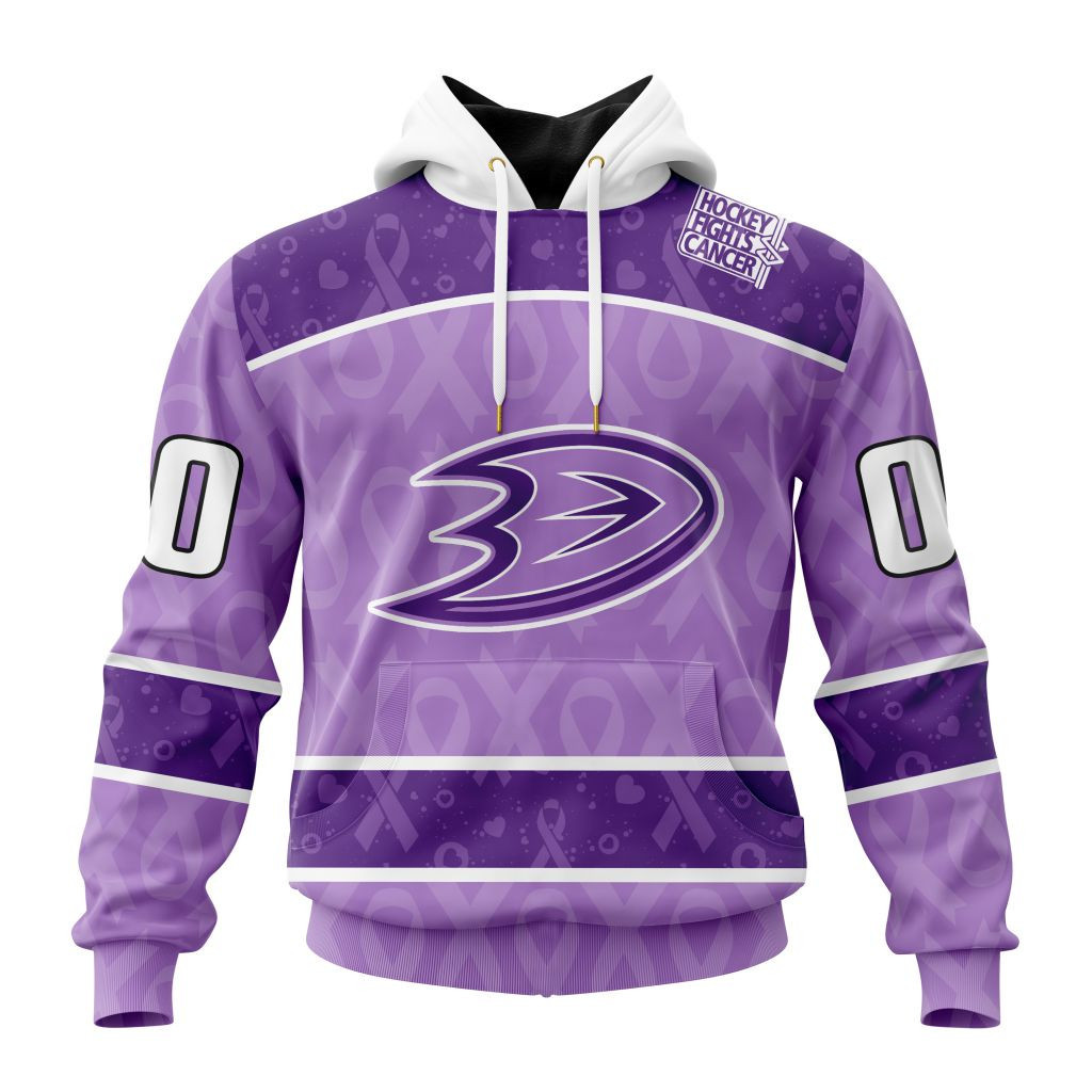Nhl Anaheim Ducks New Lavender Hockey Fight Cancer St2301 Hoodie Zip Hoodie PH1192