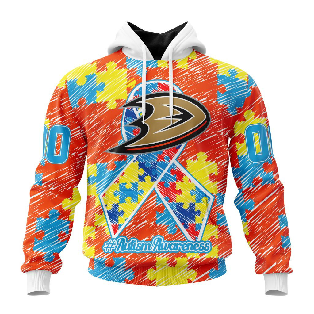 Nhl Anaheim Ducks Special Autism Awareness Design St2201 Hoodie Zip Hoodie TR2185