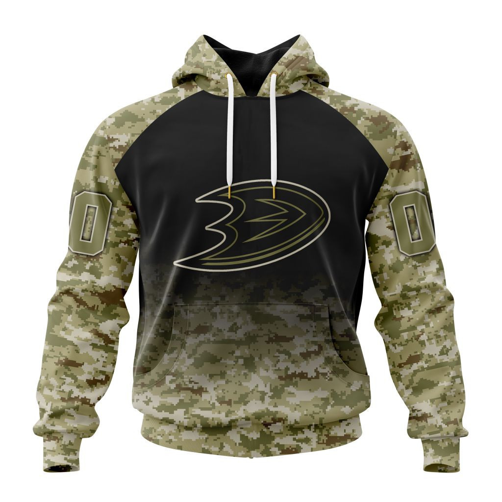 Nhl Anaheim Ducks Special Camo Design For Veterans Day St2302 Hoodie Zip Hoodie PH1476