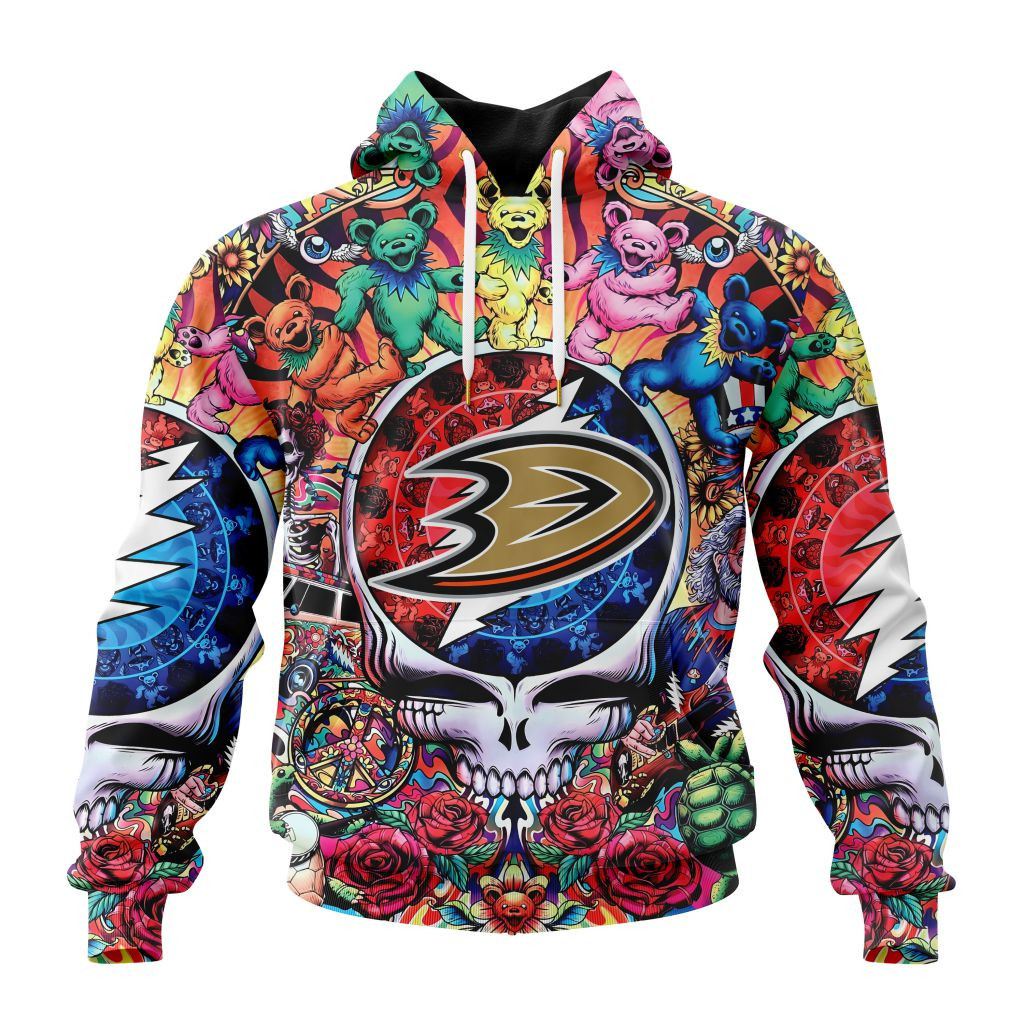 Nhl Anaheim Ducks Special Grateful Dead Design St2304 Hoodie Zip Hoodie PH1601