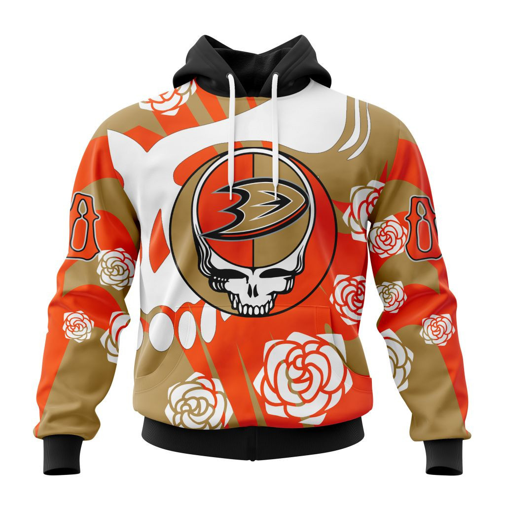 Nhl Anaheim Ducks Special Grateful Dead Design St2305 Hoodie Zip Hoodie TR962