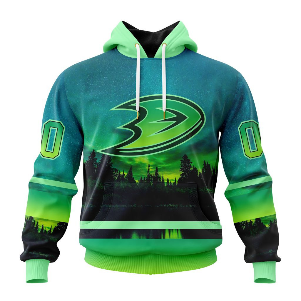 Nhl Anaheim Ducks Special Northern Lights Design St2302 Hoodie Zip Hoodie PH1079