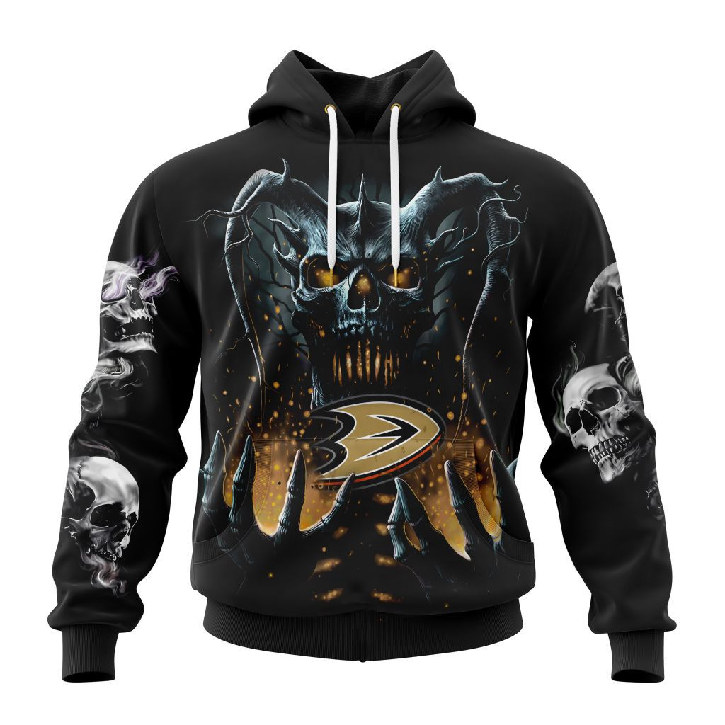 Nhl Anaheim Ducks Special Skull Art Design St2301 Hoodie Zip Hoodie PH897