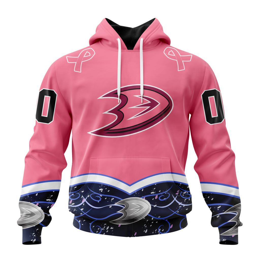 Nhl Anaheim Ducks Specialized Unisex For Hockey Fights Cancer Hoodie Zip Hoodie TR2569