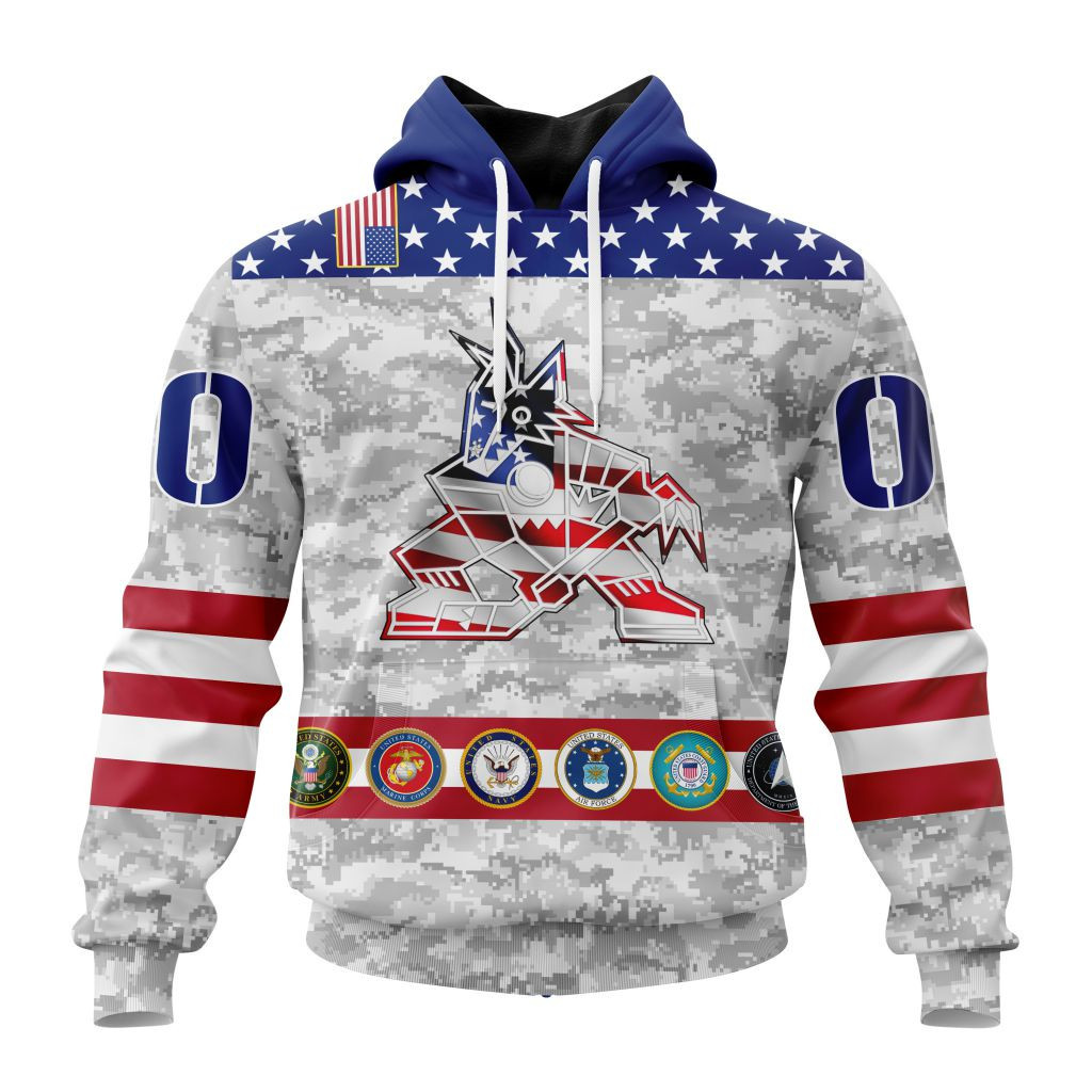 Nhl Arizona Coyotes Armed Forces Appreciation St2201 Hoodie Zip Hoodie TR2507