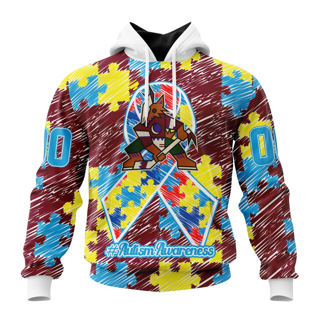 Nhl Arizona Coyotes Special Autism Awareness Design St2201 Hoodie Zip Hoodie TR2186