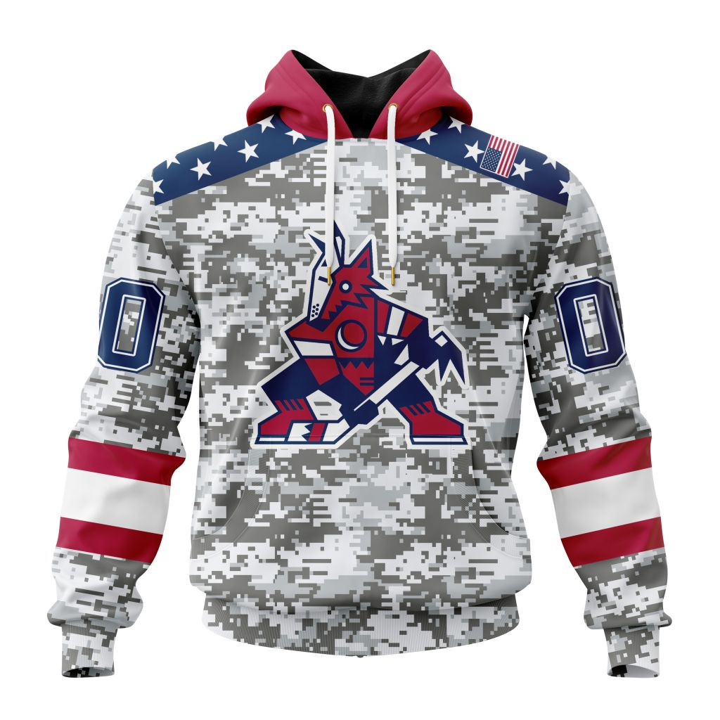 Nhl Arizona Coyotes Special Camo Design For Veterans Day St2301 Hoodie Zip Hoodie PH1501