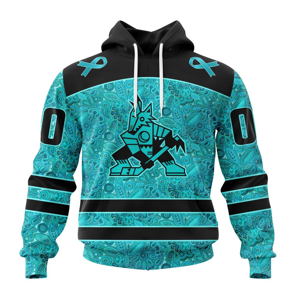 Nhl Arizona Coyotes Special Design Fight Ovarian Cancer St2201 Hoodie Zip Hoodie TR2122