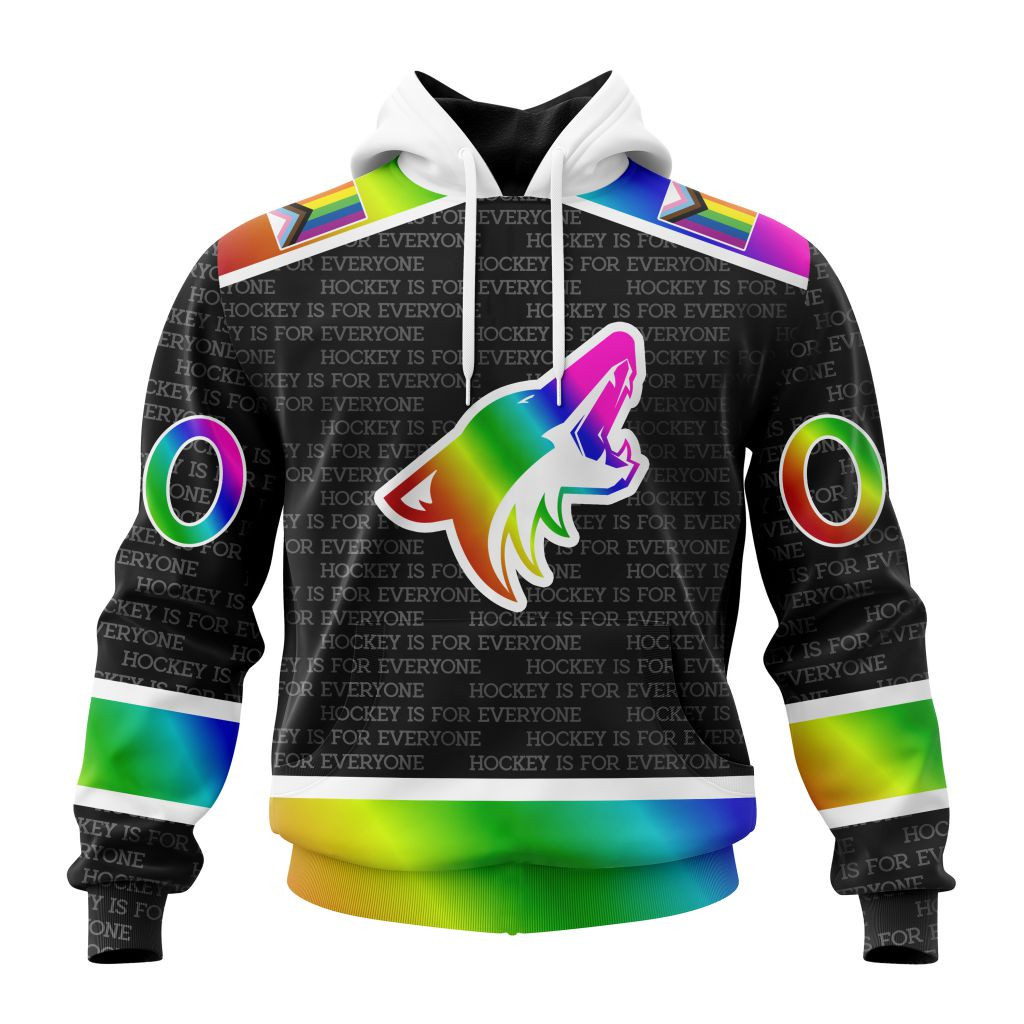 Nhl Arizona Coyotes Special Pride Design Hockey Is For Everyone Hoodie Zip Hoodie TR2442