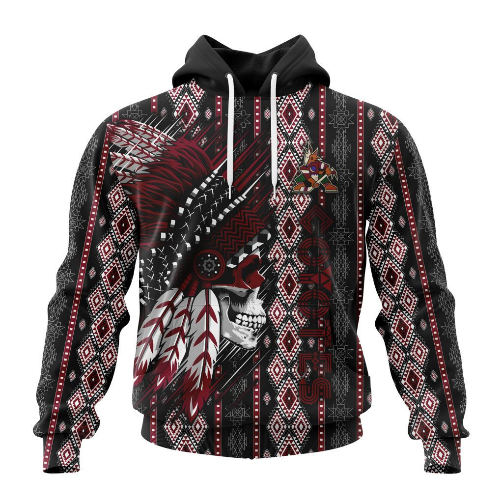 Nhl Arizona Coyotes Special Skull Native Design St2301 Hoodie Zip Hoodie PH1732