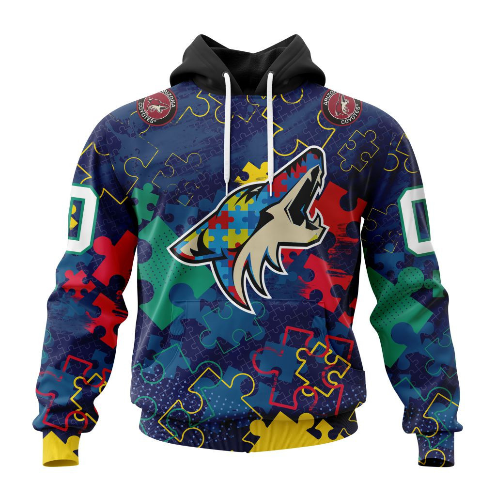 Nhl Arizona Coyotes Specialized Fearless Aganst Autism Hoodie Zip Hoodie TR2346