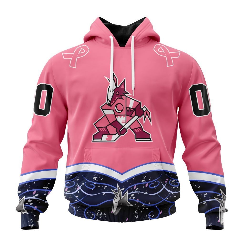 Nhl Arizona Coyotes Specialized Unisex For Hockey Fights Cancer Hoodie Zip Hoodie TR2570