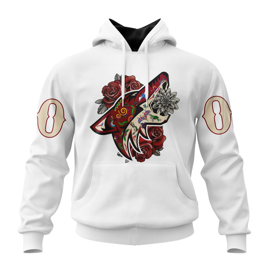 Nhl Arizona Coyotes Specialized Unisex Kits Da De Muertos Hoodie Zip Hoodie TR2605