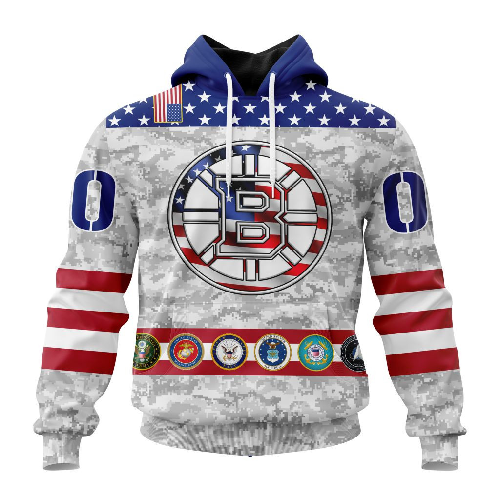 Nhl Boston Bruins Armed Forces Appreciation St2201 Hoodie Zip Hoodie TR2505
