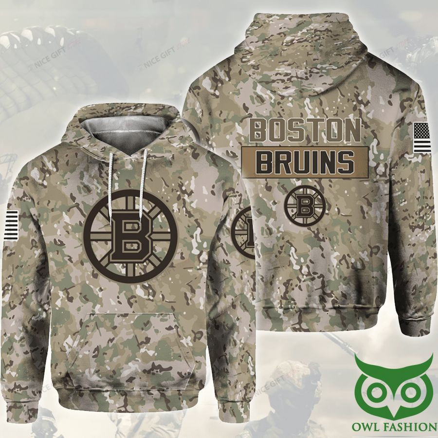 NHL Boston Bruins Camouflage 3D Hoodie