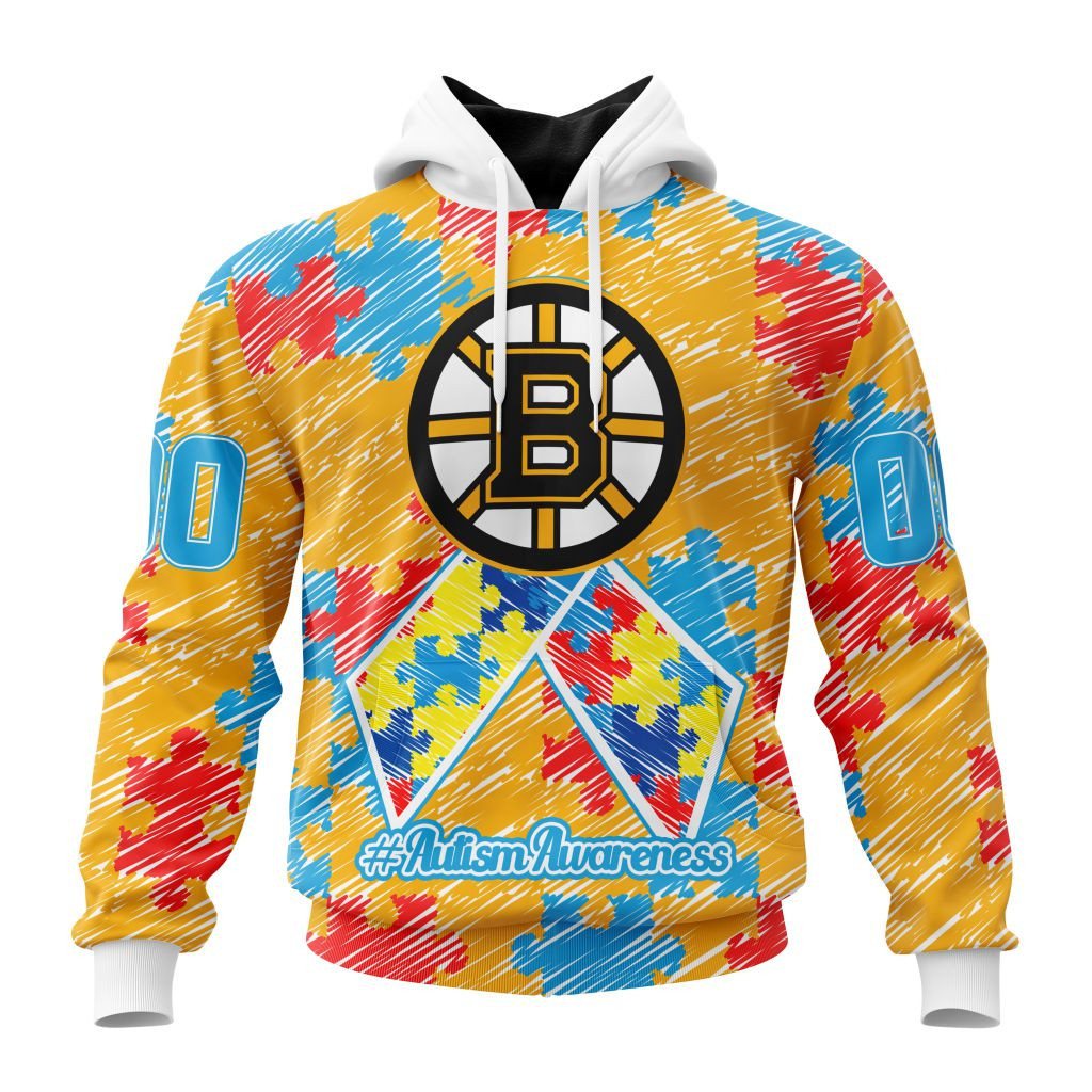 Nhl Boston Bruins Special Autism Awareness Design St2201 Hoodie Zip Hoodie TR2184