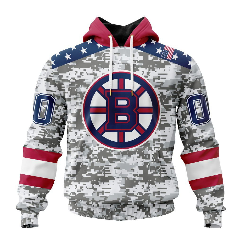 Nhl Boston Bruins Special Camo Design For Veterans Day St2301 Hoodie Zip Hoodie PH1499