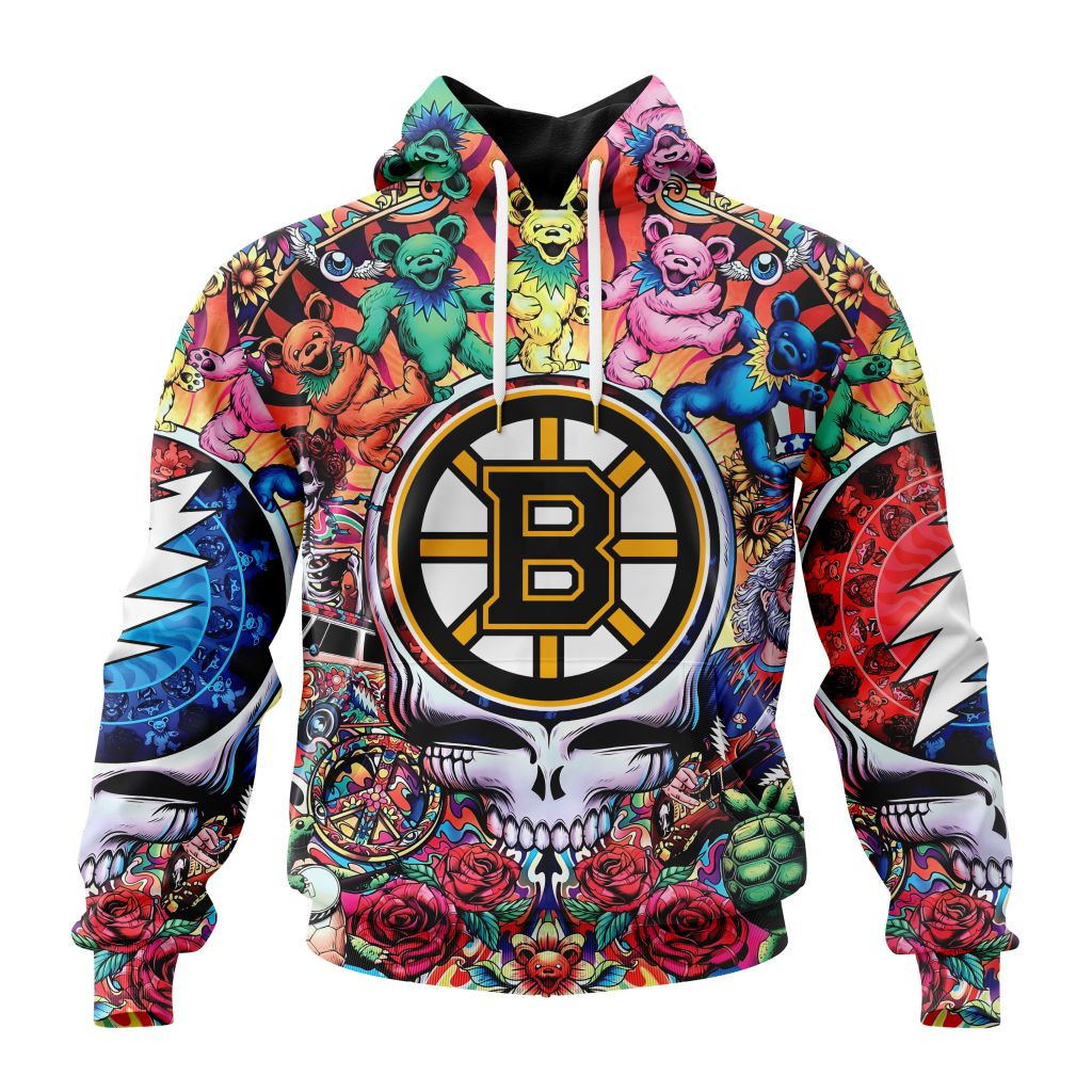 Nhl Boston Bruins Special Grateful Dead Design St2304 Hoodie Zip Hoodie PH1600