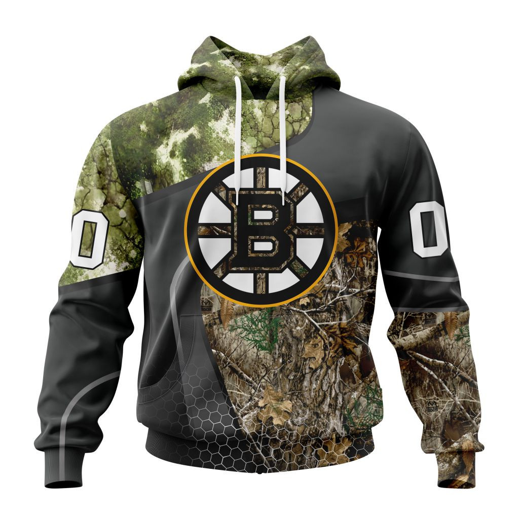 Nhl Boston Bruins Special Hunting Camo Design St2302 Hoodie Zip Hoodie PH1000