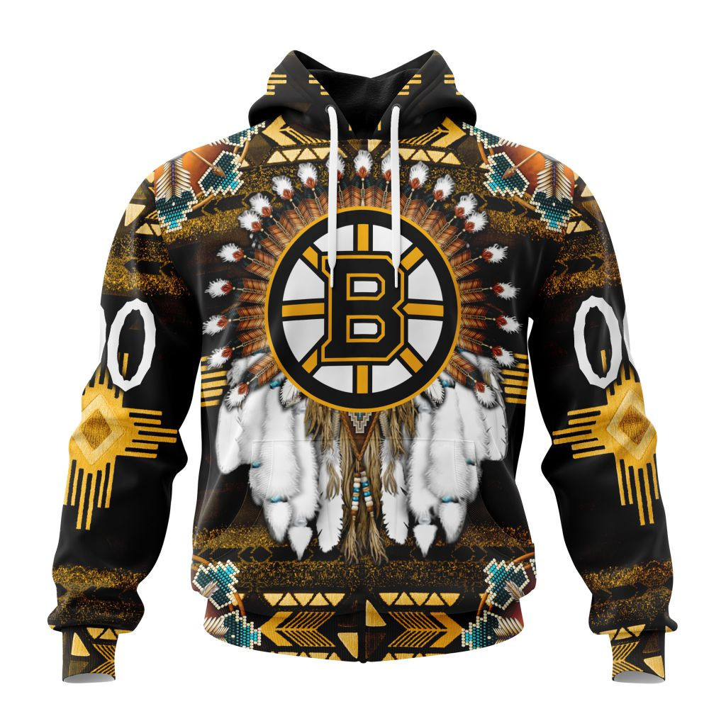 Nhl Boston Bruins Special Native Costume Design St2202 Hoodie Zip Hoodie TR2408