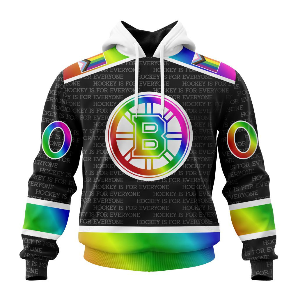 Nhl Boston Bruins Special Pride Design Hockey Is For Everyone Hoodie Zip Hoodie TR2440