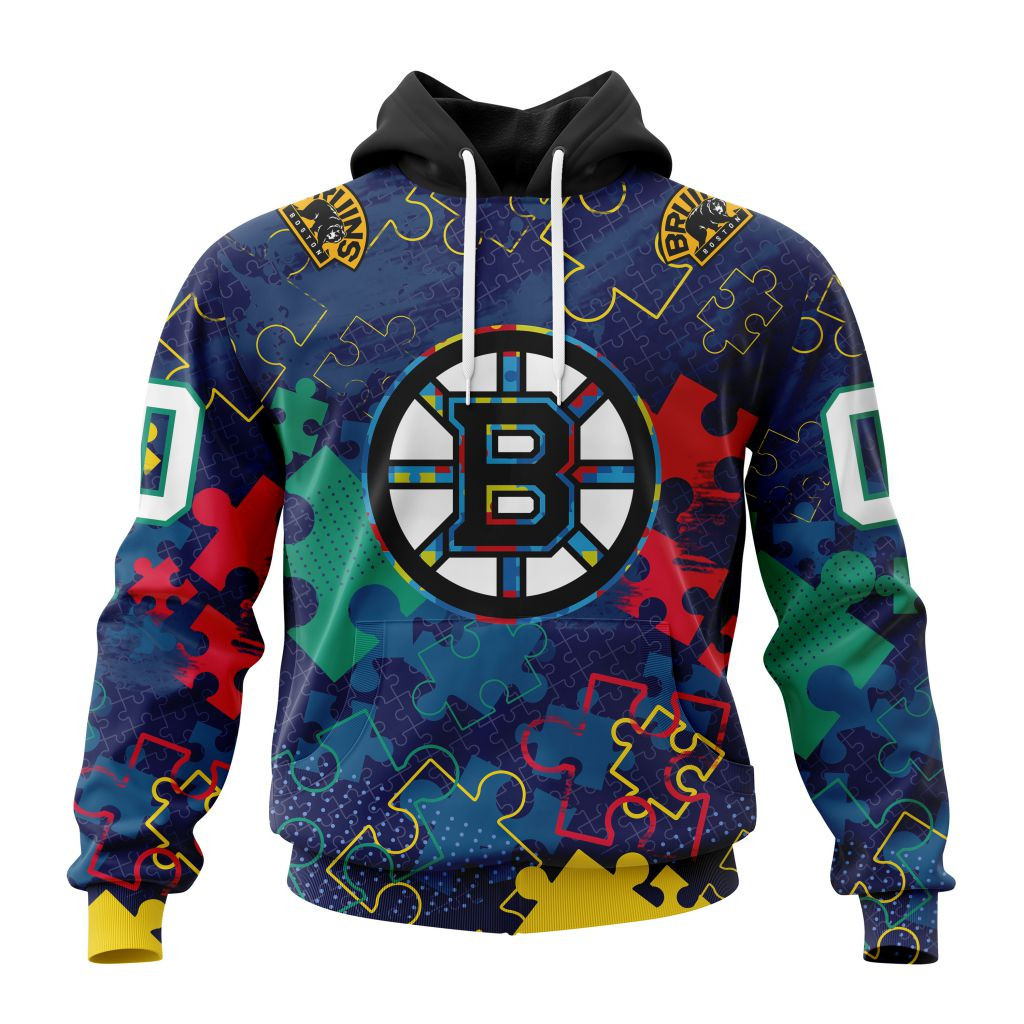 Nhl Boston Bruins Specialized Fearless Aganst Autism Hoodie Zip Hoodie TR2344