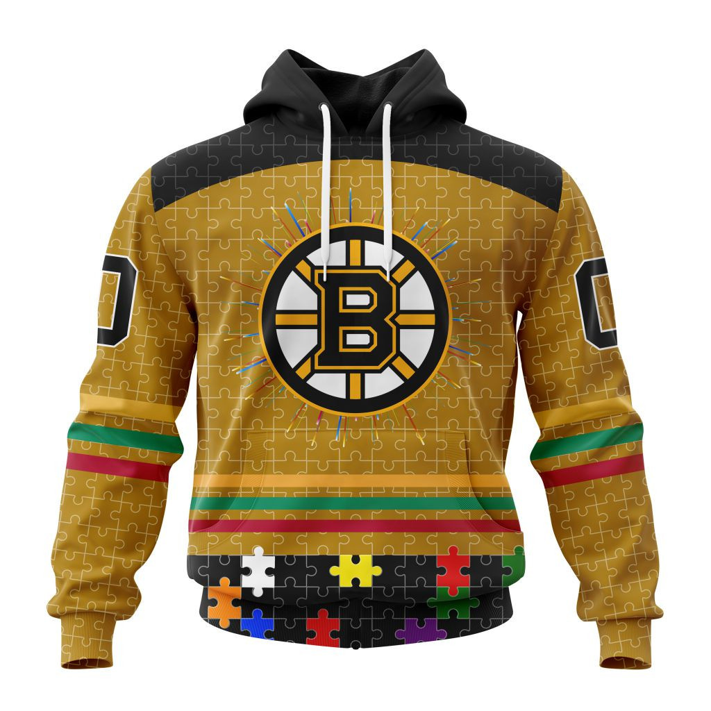 Nhl Boston Bruins Specialized Fearless Aganst Autism V0122 Hoodie Zip Hoodie TR2234