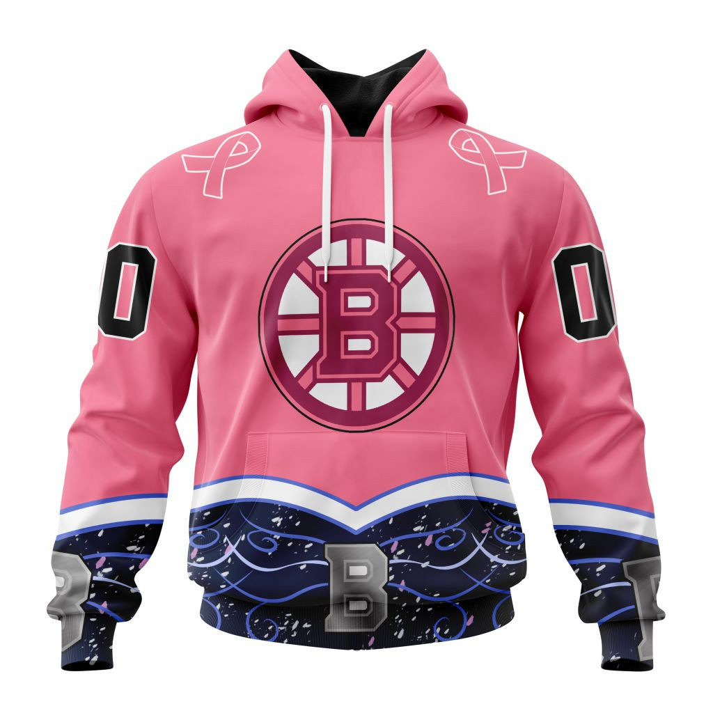 Nhl Boston Bruins Specialized Unisex For Hockey Fights Cancer Hoodie Zip Hoodie TR2568