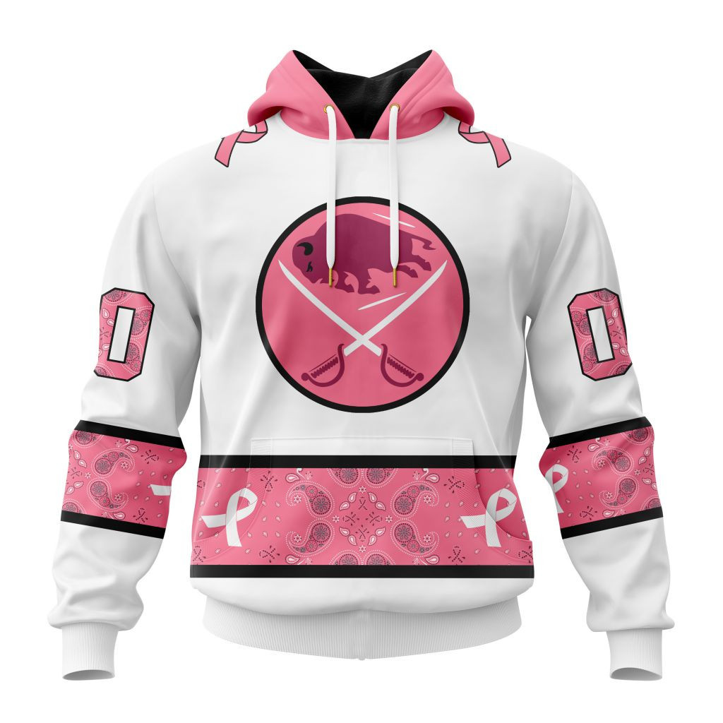 Nhl Buffalo Sabres In Classic Style With Paisley In October We Wear Pink Breast Cancer Hoodie Zip Hoodie PH1360