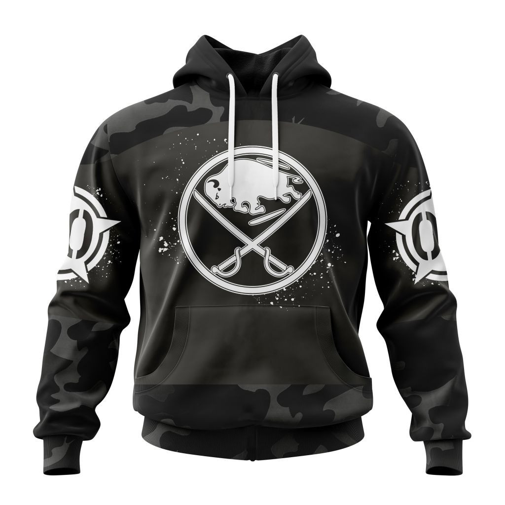 Nhl Buffalo Sabres Special Black Camo Design For Veterans Day St2304 Hoodie Zip Hoodie PH1296