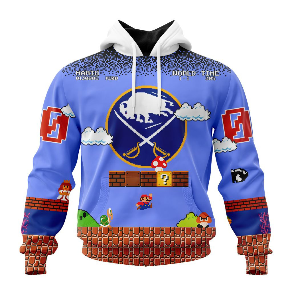 Nhl Buffalo Sabres Special Kits With Super Mario Game Design Hoodie Zip Hoodie TR2151