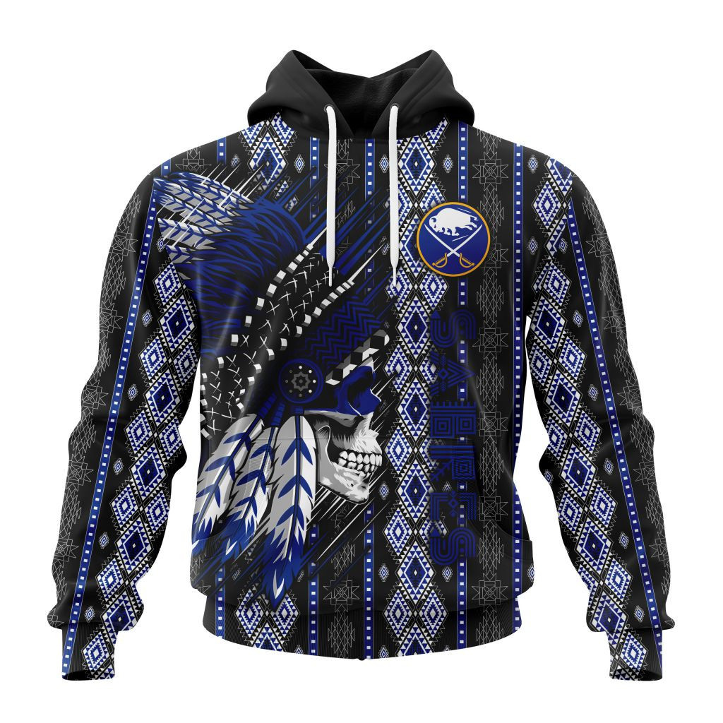 Nhl Buffalo Sabres Special Skull Native Design St2301 Hoodie Zip Hoodie PH1729