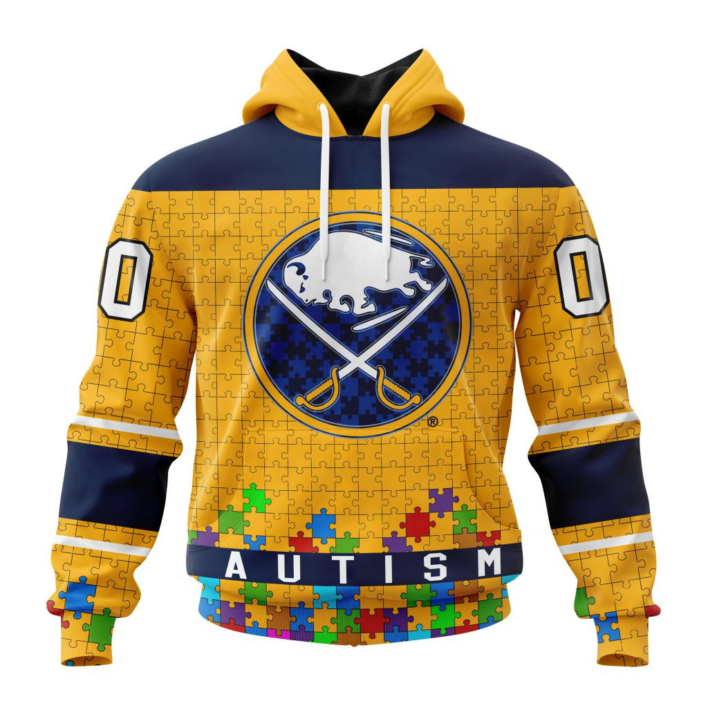 Nhl Buffalo Sabres Specialized Unisex Kits Hockey Fights Against Autism Hoodie Zip Hoodie TR2375