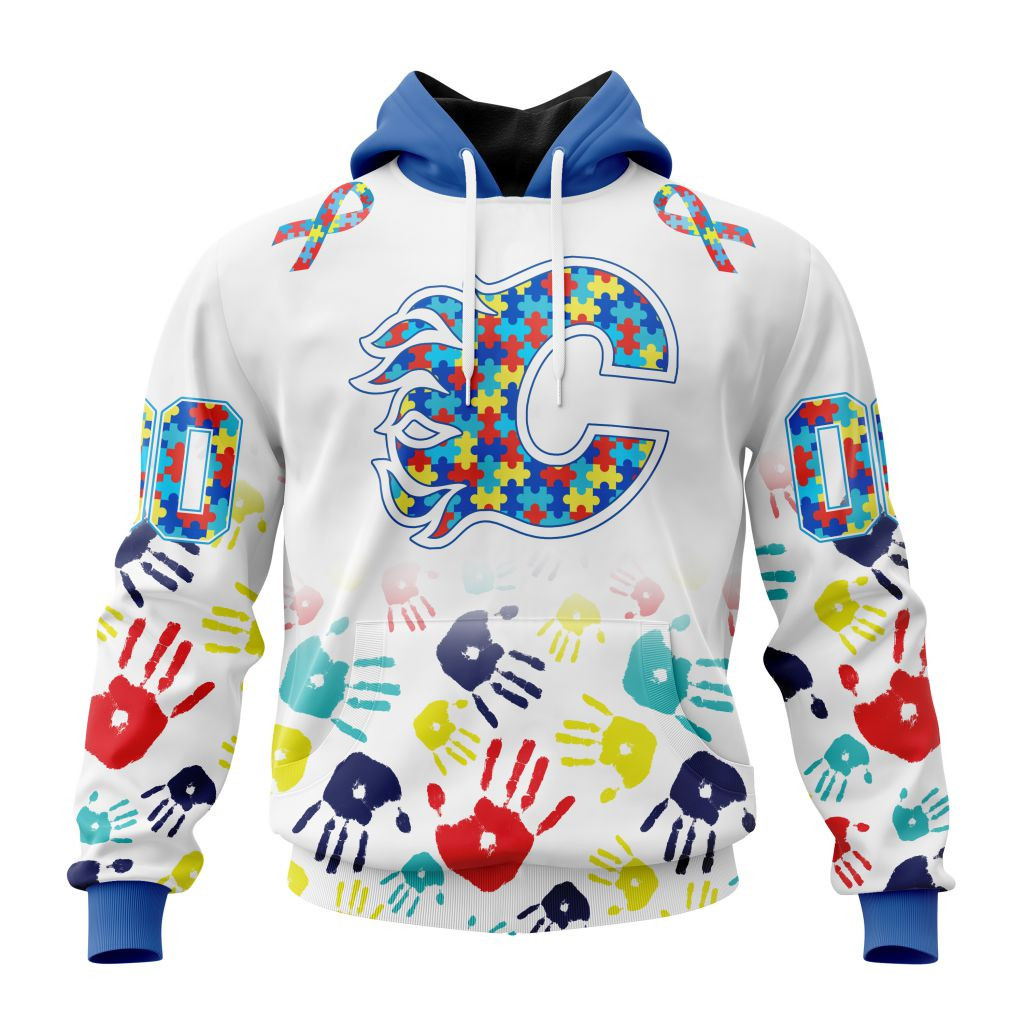 Nhl Calgary Flames Special Autism Awareness Design St2203 Hoodie Zip Hoodie TR2243