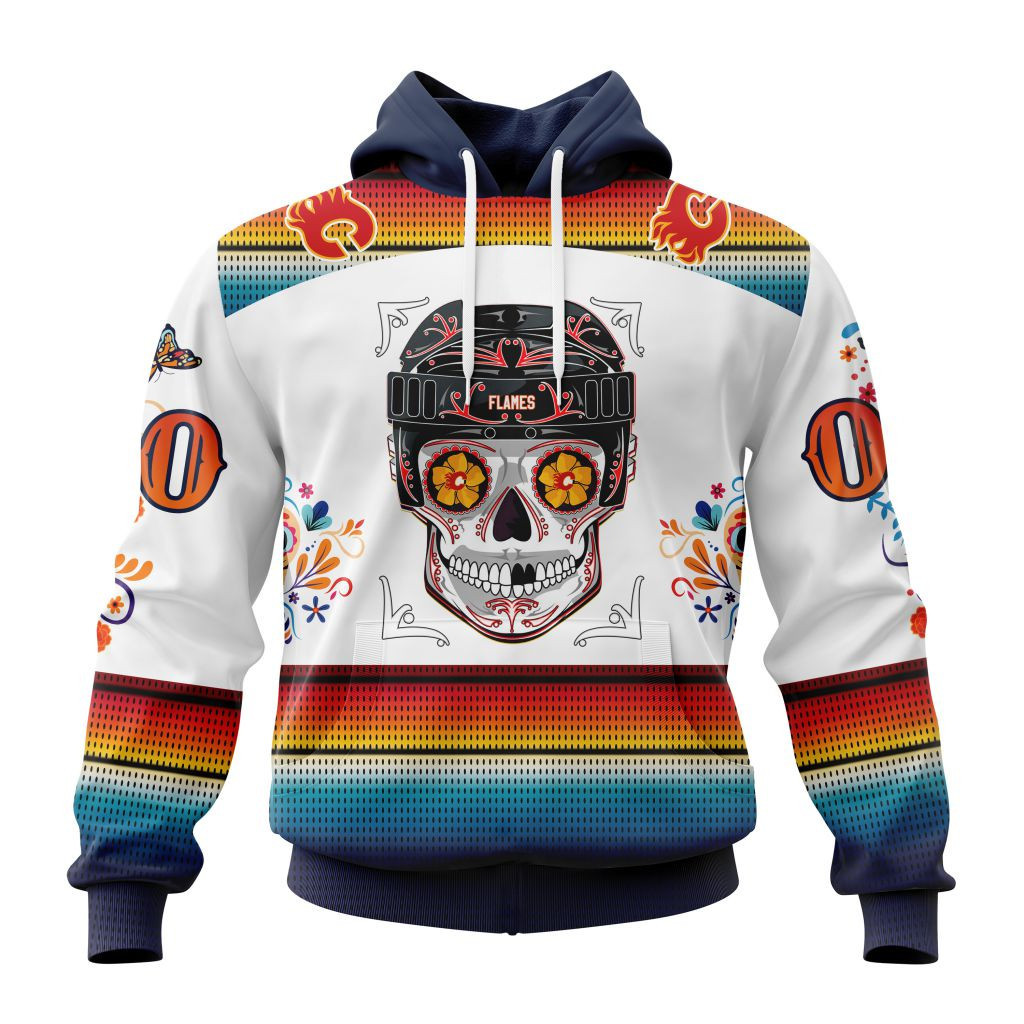Nhl Calgary Flames Special Design For Dia De Los Muertos St2301 Hoodie Zip Hoodie PH1147