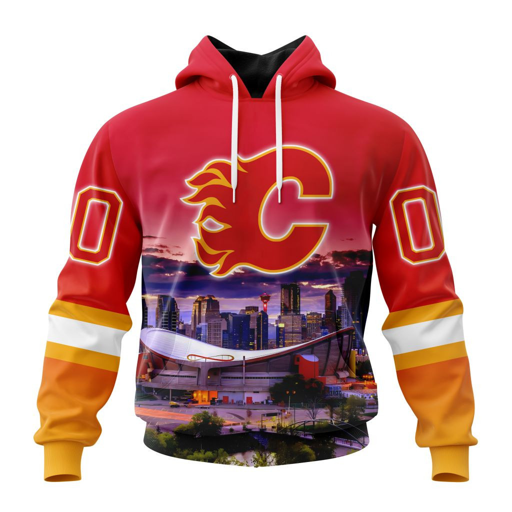 Nhl Calgary Flames Special Design With City Skyline St2301 Hoodie Zip Hoodie PH1836