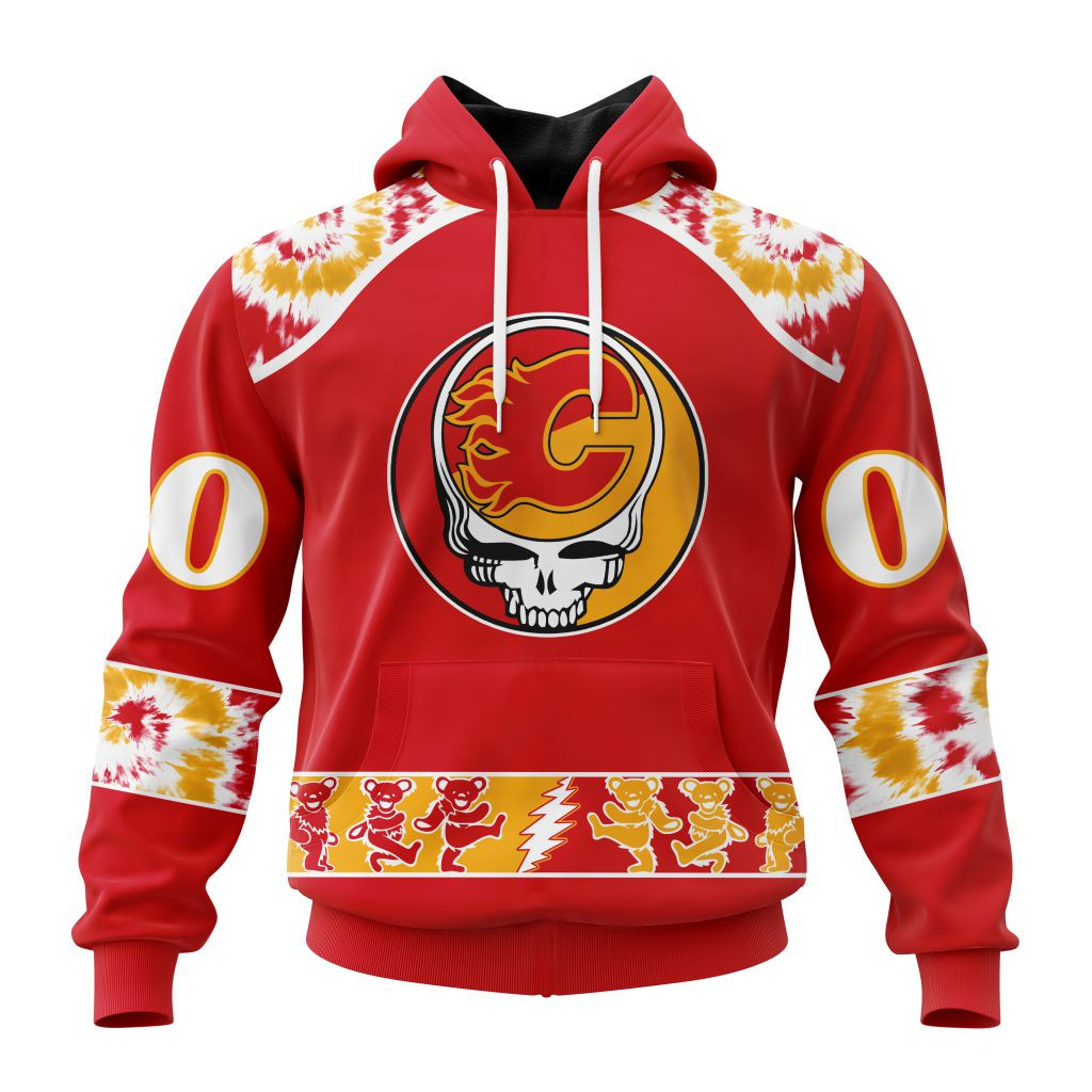 Nhl Calgary Flames Special Grateful Dead Design St2301 Hoodie Zip Hoodie PH1824