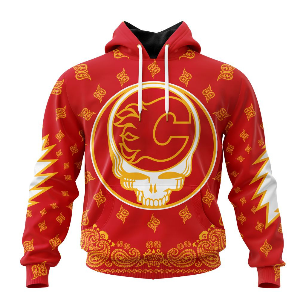 Nhl Calgary Flames Special Grateful Dead Design St2303 Hoodie Zip Hoodie PH1627