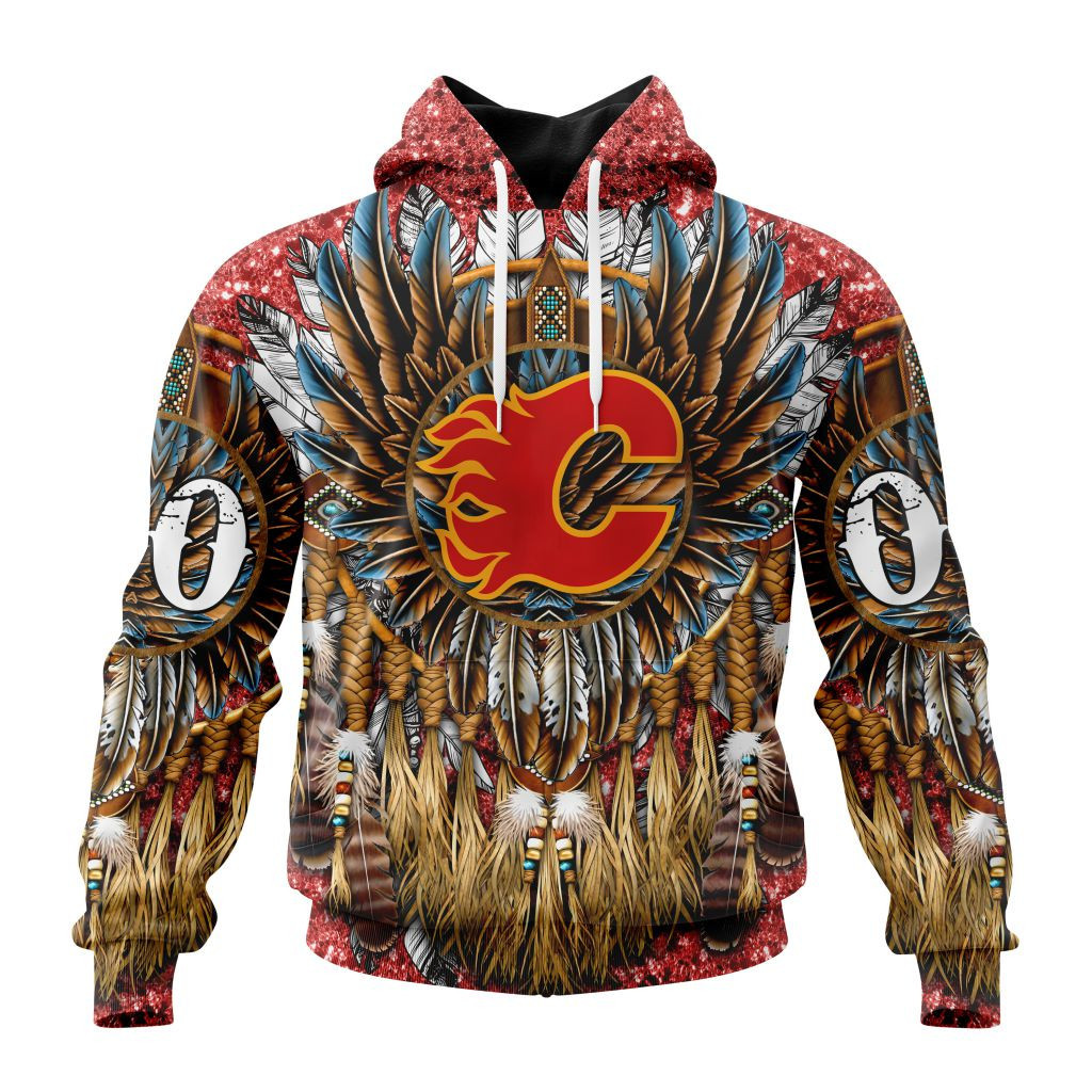 Nhl Calgary Flames Special Native Costume Design St2201 Hoodie Zip Hoodie TR2467