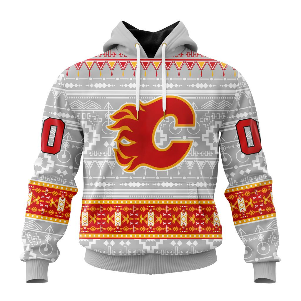 Nhl Calgary Flames Special Native Design St2302 Hoodie Zip Hoodie PH1659